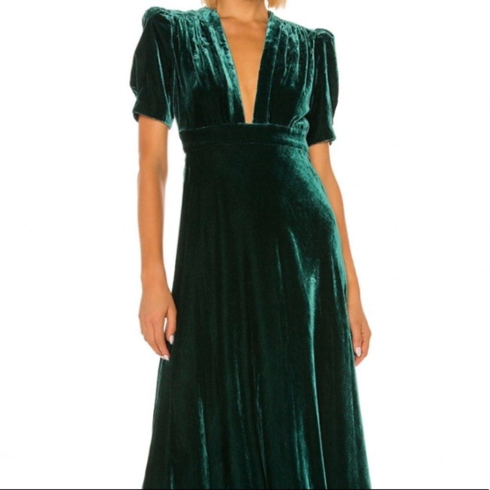 Jill Stuart Green Velvet Gown Size 4